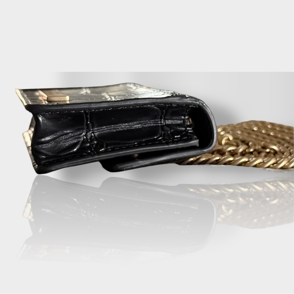 NWOT Kurt Geiger Black Micro Bag with Gold Chain - Picture 6 of 12
